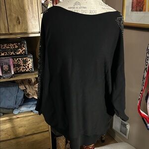 89th & Madison Black Studded Sweater - 3X